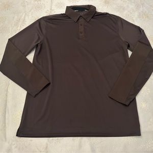 Nike Golf Mens brown, long sleeve polo with enforced sleeves. Medium